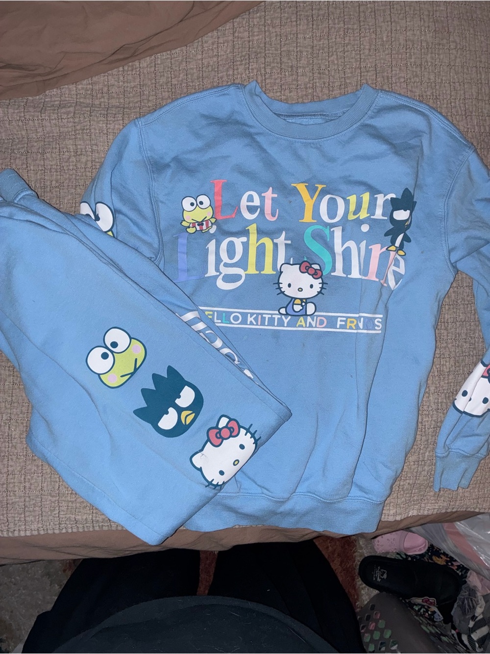 Sanrio Hello Kitty 'Let Your Light Shine' Blue Crewneck Sweatshirt